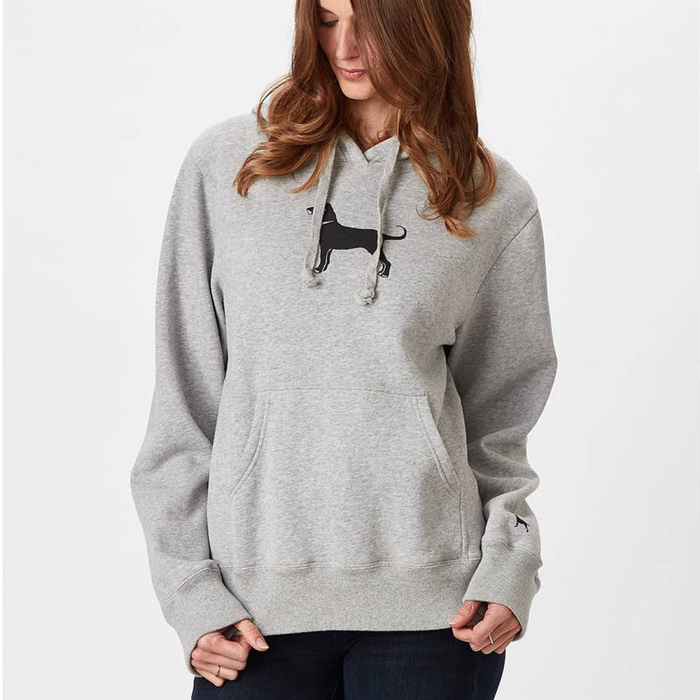 The Black Dog Women's Classic Pullover Hoodie Long Sleeve Heather Gray Size XS